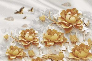 پوستر گل های طلایی زینتی